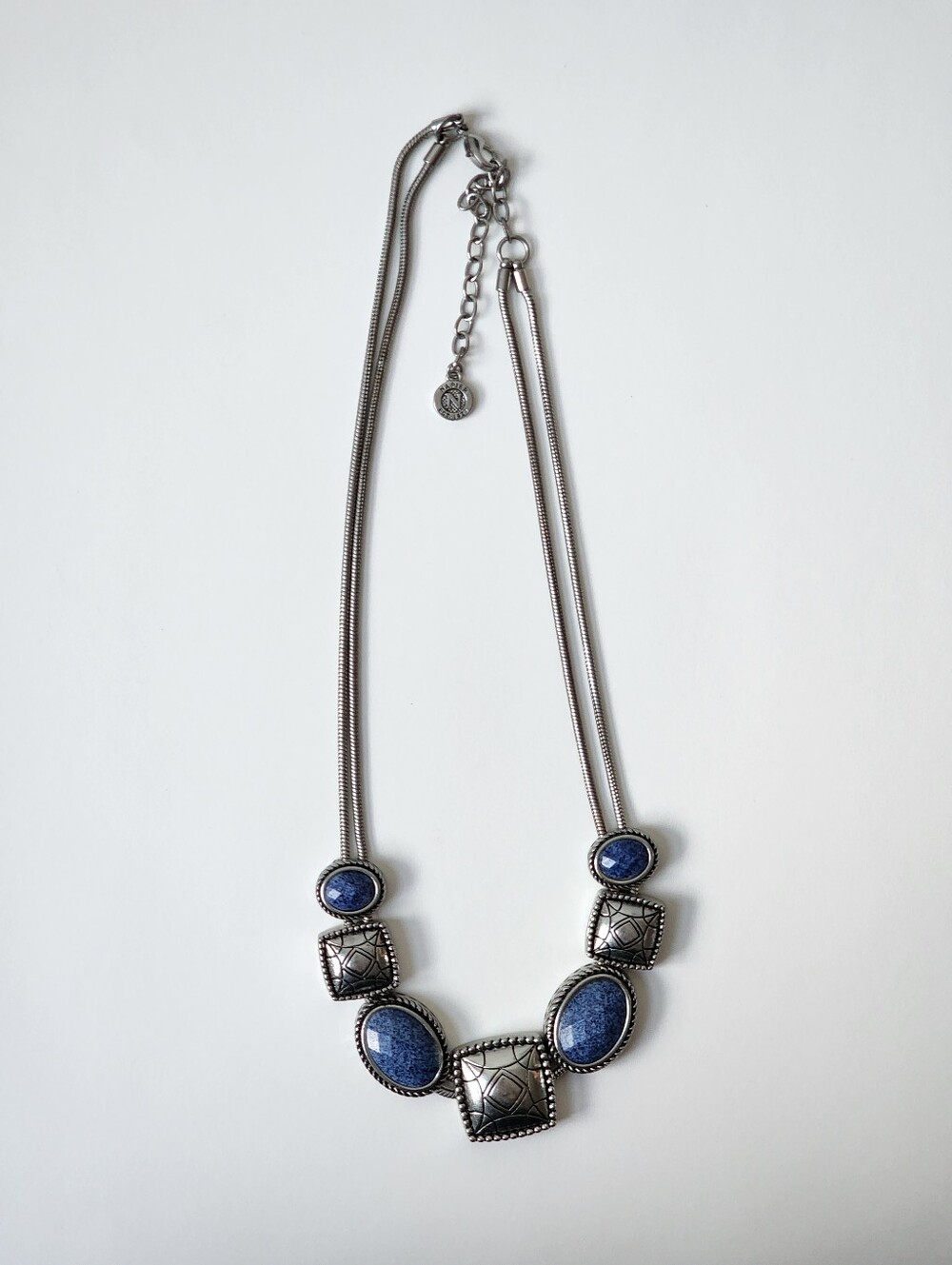 Vintage Napier Faux Lapis and Silvertone Necklace